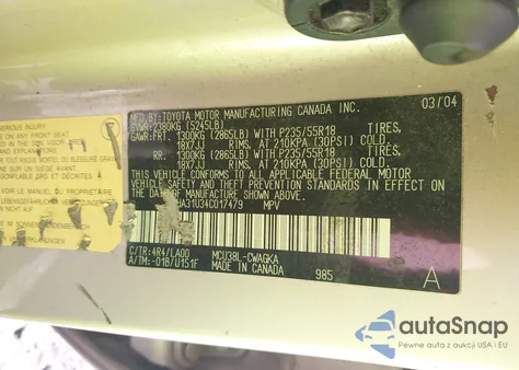 2004 Lexus Rx 330 из США, поврежденный, VIN 2T2HA31U34C017479